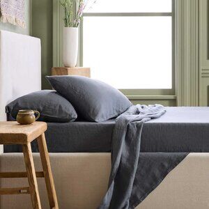 Unused! QUINCE *Standard* Nightfall European Linen Pillowcase Set 100% Linen